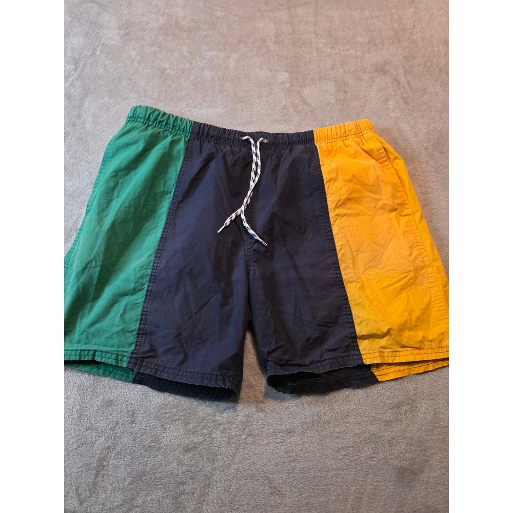 Vintage Nautica Swim Trunks Mens Medium Multicolor Colorblock 90s Logo